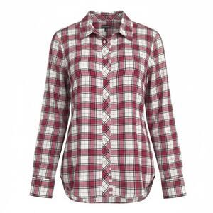Talbots Shimmering Tartan Plaid Top Preppy  Women’s L Button Down Shirt